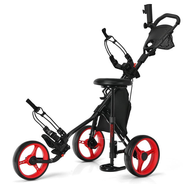 Tangkula 3-Wheel Golf Push Cart